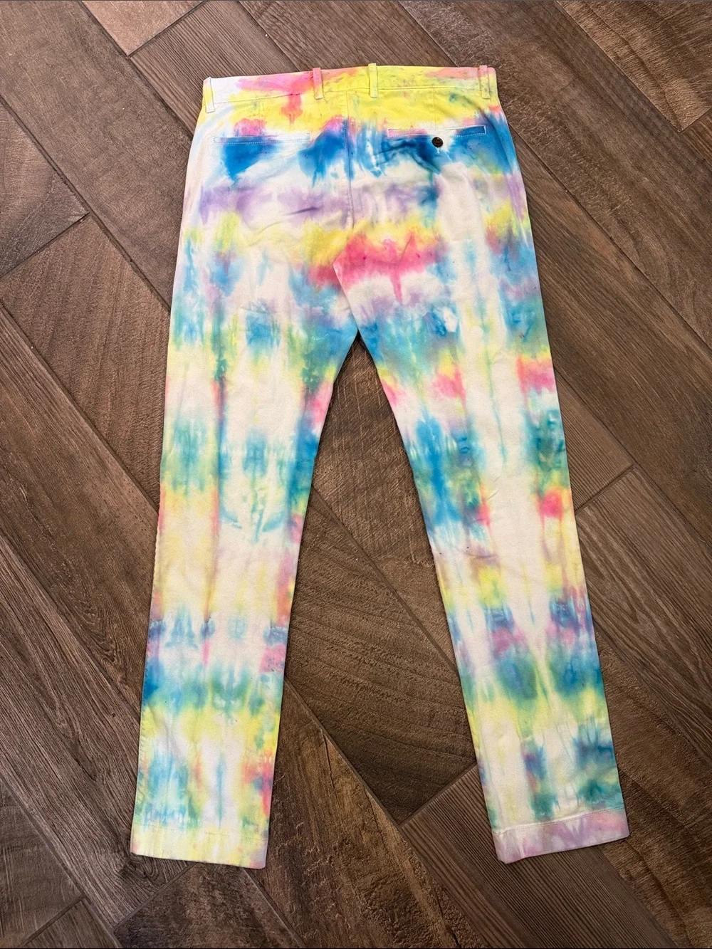 J.Crew Mens 32x34 Slim Fit Flex Chino Pants Pastel Tie Dye Watercolor Stretch